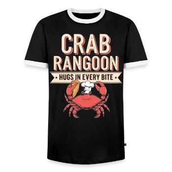 Crabe Rangoon Lover Américain Chinois Fruits de mer - T-shirt contrasté Homme - noir/blanc - Devant - AI Model Female 172 light (172cm) & AI Model Male 178 light (178cm)