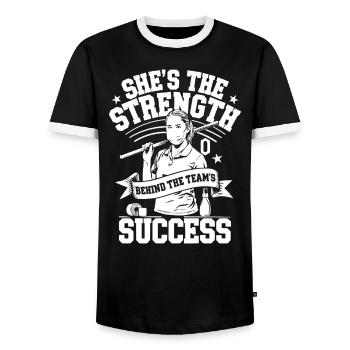 Entraîneur sportif certifié Fille Athlète Entraînement - T-shirt contrasté Homme - noir/blanc - Devant - AI Model Female 172 light (172cm) & AI Model Male 178 light (178cm)