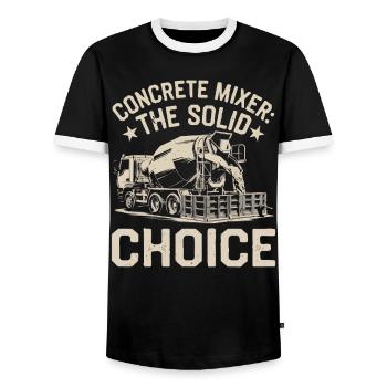 Concrete Mixer Truck Driver Truck Driving - Men's Ringer Shirt - black/white - Front - AI Model Female 172 light (172cm) & AI Model Male 178 light (178cm)