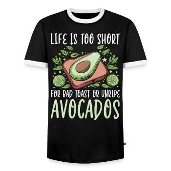 Toast à l’avocat Amateur de nourriture végétarienne Guacamole - T-shirt contrasté Homme - noir/blanc - Devant - AI Model Female 172 light (172cm) & AI Model Male 178 light (178cm)