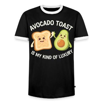 Avocado Toast Liebhaber Vegetarisches Essen Guacamole - Männer Kontrast-T-Shirt - Schwarz/Weiß - Vorne - AI Model Female 172 light (172cm) & AI Model Male 178 light (178cm)