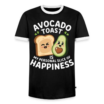 Avocado Toast Liebhaber Vegetarisches Essen Guacamole - Männer Kontrast-T-Shirt - Schwarz/Weiß - Vorne - AI Model Female 172 light (172cm) & AI Model Male 178 light (178cm)