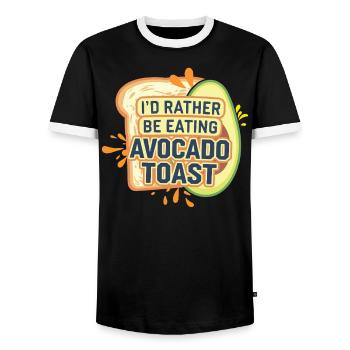 Avocado Toast Liebhaber Vegetarisches Essen Guacamole - Männer Kontrast-T-Shirt - Schwarz/Weiß - Vorne - AI Model Female 172 light (172cm) & AI Model Male 178 light (178cm)
