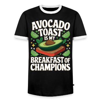Avocado Toast Liebhaber Vegetarisches Essen Guacamole - Männer Kontrast-T-Shirt - Schwarz/Weiß - Vorne - AI Model Female 172 light (172cm) & AI Model Male 178 light (178cm)