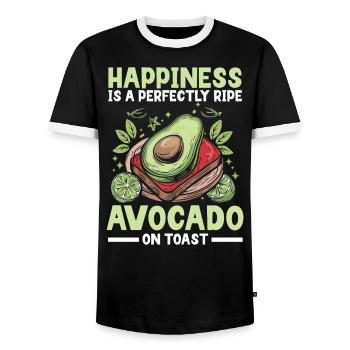 Avocado Toast Liebhaber Vegetarisches Essen Guacamole - Männer Kontrast-T-Shirt - Schwarz/Weiß - Vorne - AI Model Female 172 light (172cm) & AI Model Male 178 light (178cm)