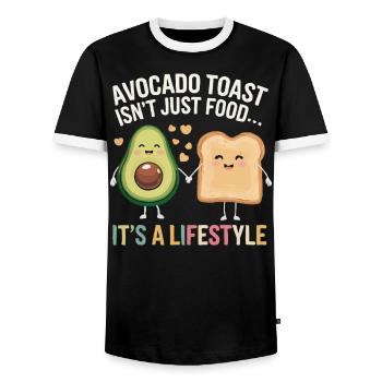 Avocado Toast Liebhaber Vegetarisches Essen Guacamole - Männer Kontrast-T-Shirt - Schwarz/Weiß - Vorne - AI Model Female 172 light (172cm) & AI Model Male 178 light (178cm)