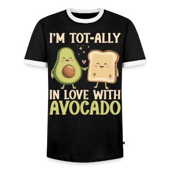 Avocado Toast Liebhaber Vegetarisches Essen Guacamole - Männer Kontrast-T-Shirt - Schwarz/Weiß - Vorne - AI Model Female 172 light (172cm) & AI Model Male 178 light (178cm)