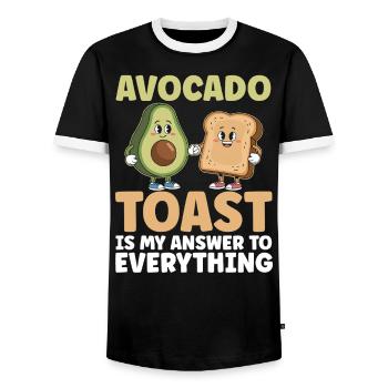 Avocado Toast Liebhaber Vegetarisches Essen Guacamole - Männer Kontrast-T-Shirt - Schwarz/Weiß - Vorne - AI Model Female 172 light (172cm) & AI Model Male 178 light (178cm)