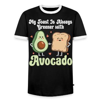 Avocado Toast Liebhaber Vegetarisches Essen Guacamole - Männer Kontrast-T-Shirt - Schwarz/Weiß - Vorne - AI Model Female 172 light (172cm) & AI Model Male 178 light (178cm)