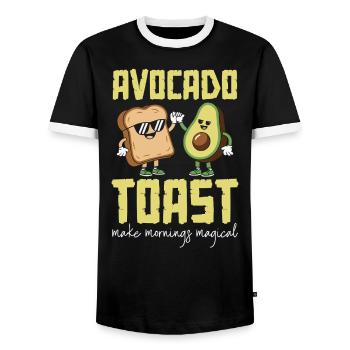 Avocado Toast Liebhaber Vegetarisches Essen Guacamole - Männer Kontrast-T-Shirt - Schwarz/Weiß - Vorne - AI Model Female 172 light (172cm) & AI Model Male 178 light (178cm)