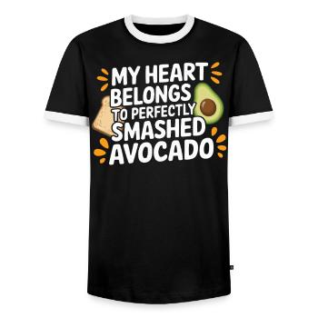 Avocado Toast Liebhaber Vegetarisches Essen Guacamole - Männer Kontrast-T-Shirt - Schwarz/Weiß - Vorne - AI Model Female 172 light (172cm) & AI Model Male 178 light (178cm)