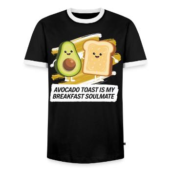 Avocado Toast Liebhaber Vegetarisches Essen Guacamole - Männer Kontrast-T-Shirt - Schwarz/Weiß - Vorne - AI Model Female 172 light (172cm) & AI Model Male 178 light (178cm)