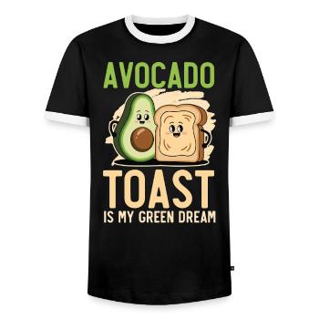 Avocado Toast Liebhaber Vegetarisches Essen Guacamole - Männer Kontrast-T-Shirt - Schwarz/Weiß - Vorne - AI Model Female 172 light (172cm) & AI Model Male 178 light (178cm)