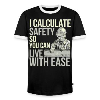 Structural Engineer Job Structural Engineering - Men's Ringer Shirt - black/white - Front - AI Model Female 172 light (172cm) & AI Model Male 178 light (178cm)