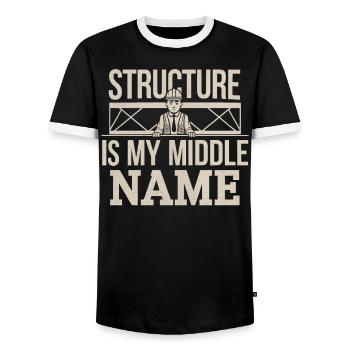Structural Engineer Job Structural Engineering - Men's Ringer Shirt - black/white - Front - AI Model Female 172 light (172cm) & AI Model Male 178 light (178cm)