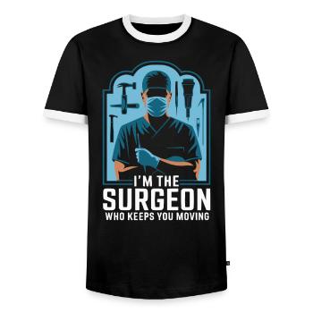 Orthopedic Surgeon Medical Medicine Orthopaedic - Men's Ringer Shirt - black/white - Front - AI Model Female 172 light (172cm) & AI Model Male 178 light (178cm)