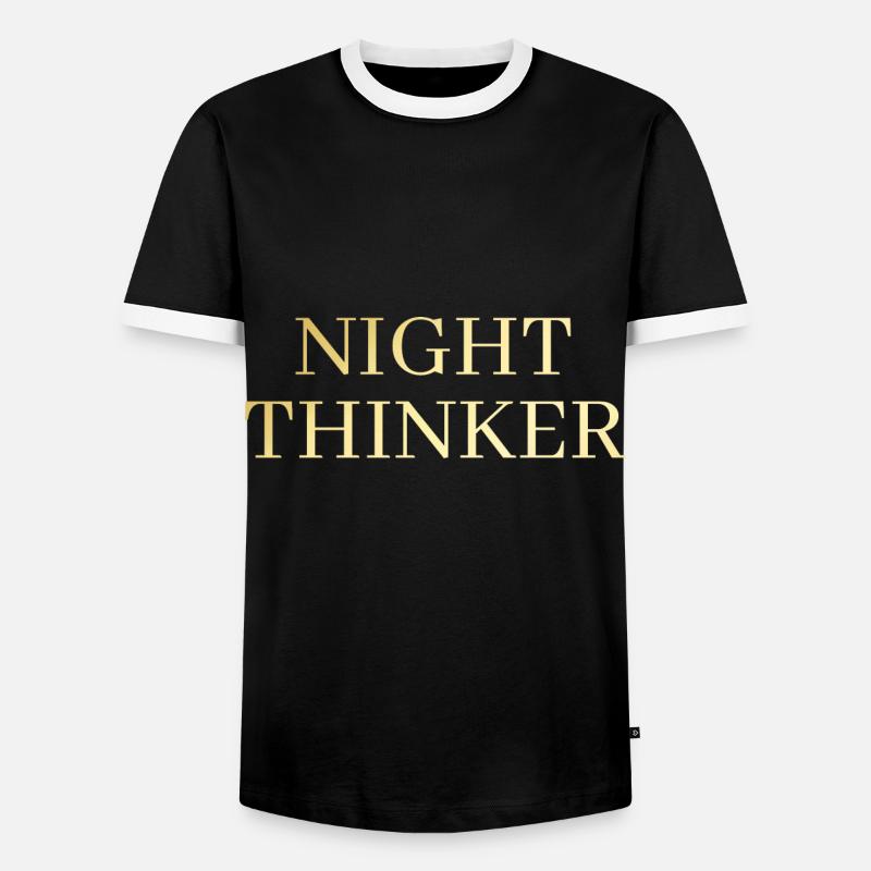 Night Thinker - Men's Ringer Shirt - black/white