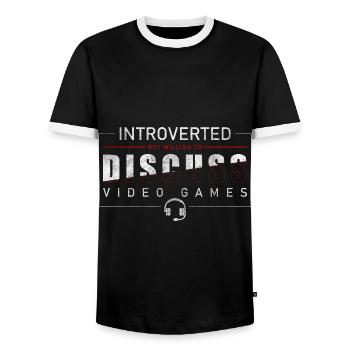 Zocker PC Masterrace Streaming - Männer Kontrast-T-Shirt - Schwarz/Weiß - Vorne - AI Model Female 172 light (172cm) & AI Model Male 178 light (178cm)