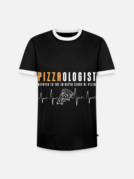 Pizzeria Pizzaliebhaber Lecker Liebe - Männer Kontrast-T-Shirt - Schwarz/Weiß