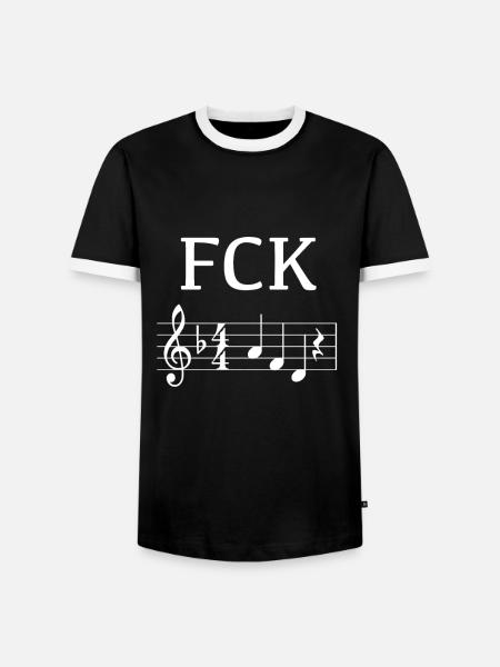 FCK AFD Noten - Männer Kontrast-T-Shirt - Schwarz/Weiß