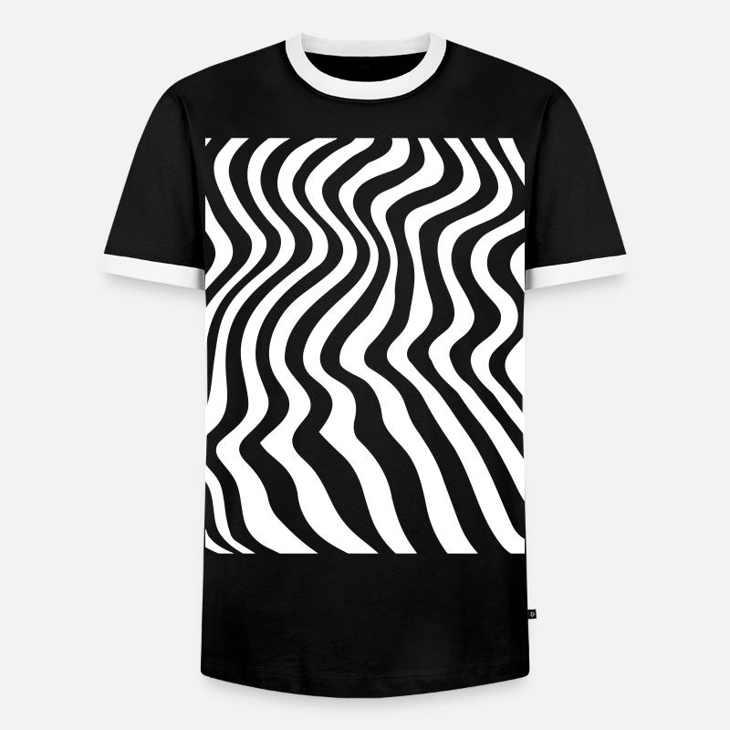 Databending Lines - Männer Kontrast-T-Shirt - Schwarz/Weiß