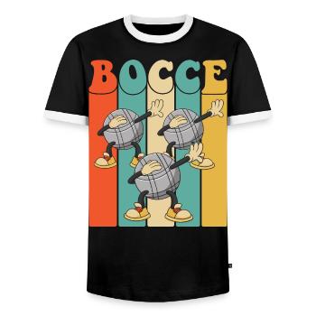 Boccespieler Dabbing Bacce Ball mit Jack Bocci - Männer Kontrast-T-Shirt - Schwarz/Weiß - Vorne - AI Model Female 172 light (172cm) & AI Model Male 178 light (178cm)