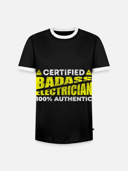 Elektroniker Beruf Spannung Hochspannung - Männer Kontrast-T-Shirt - Schwarz/Weiß