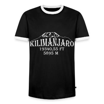 Kilimanjaro Berg Natur Bergsteiger Tansania Höhe - Männer Kontrast-T-Shirt - Schwarz/Weiß - Vorne - AI Model Female 172 light (172cm) & AI Model Male 178 light (178cm)