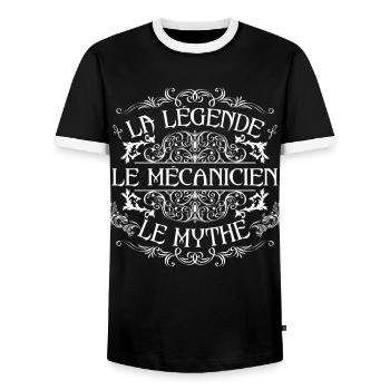 Mécanicien | meilleur Mécanicien | la légende le m - T-shirt contrasté Homme - noir/blanc - Devant - AI Model Female 172 light (172cm) & AI Model Male 178 light (178cm)