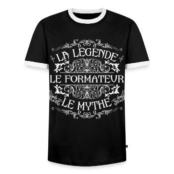 Formateur | meilleur Formateur | la légende le myt - T-shirt contrasté Homme - noir/blanc - Devant - AI Model Female 172 light (172cm) & AI Model Male 178 light (178cm)