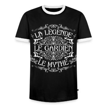 Gardien | meilleur Gardien | la légende le mythe - T-shirt contrasté Homme - noir/blanc - Devant - AI Model Female 172 light (172cm) & AI Model Male 178 light (178cm)