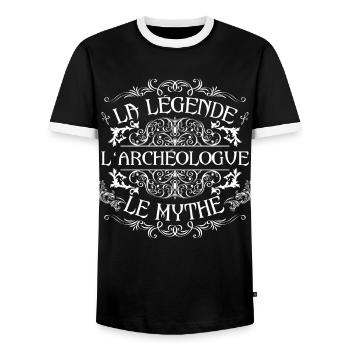 Archéologue | meilleur Archéologue | la légende le - T-shirt contrasté Homme - noir/blanc - Devant - AI Model Female 172 light (172cm) & AI Model Male 178 light (178cm)