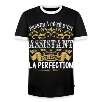 Le Meilleur Assistant | Assistant à la perfection - T-shirt contrasté Homme - noir/blanc - Devant - AI Model Female 172 light (172cm) & AI Model Male 178 light (178cm)