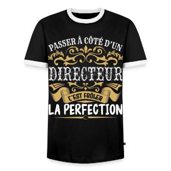 Le Meilleur Directeur | Directeur à la perfection - T-shirt contrasté Homme - noir/blanc - Devant - AI Model Female 172 light (172cm) & AI Model Male 178 light (178cm)