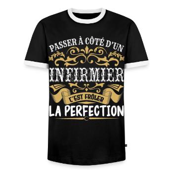 Le Meilleur Infirmier | Infirmier à la perfection - T-shirt contrasté Homme - noir/blanc - Devant - AI Model Female 172 light (172cm) & AI Model Male 178 light (178cm)
