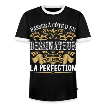 Le Meilleur Dessinateur | Dessinateur à la perfect - T-shirt contrasté Homme - noir/blanc - Devant - AI Model Female 172 light (172cm) & AI Model Male 178 light (178cm)