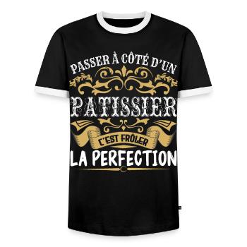 Le Meilleur Patissier | Patissier à la perfection - T-shirt contrasté Homme - noir/blanc - Devant - AI Model Female 172 light (172cm) & AI Model Male 178 light (178cm)