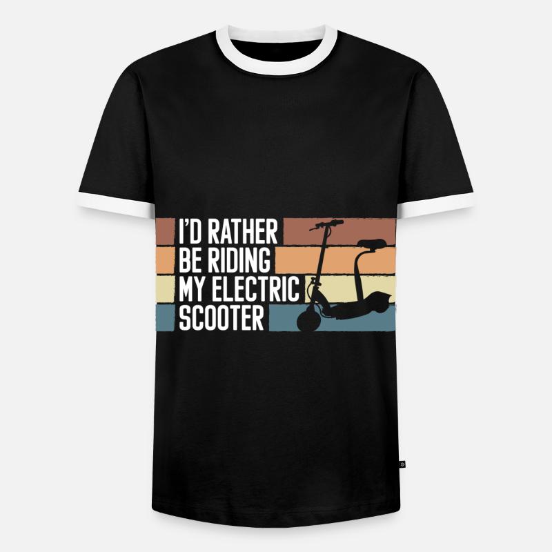 Rollerfahrer E-Roller Hybrid - Männer Kontrast-T-Shirt - Schwarz/Weiß