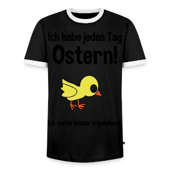 Jeden Tag Ostern - Männer Kontrast-T-Shirt - Schwarz/Weiß - Vorne - AI Model Female 172 light (172cm) & AI Model Male 178 light (178cm)