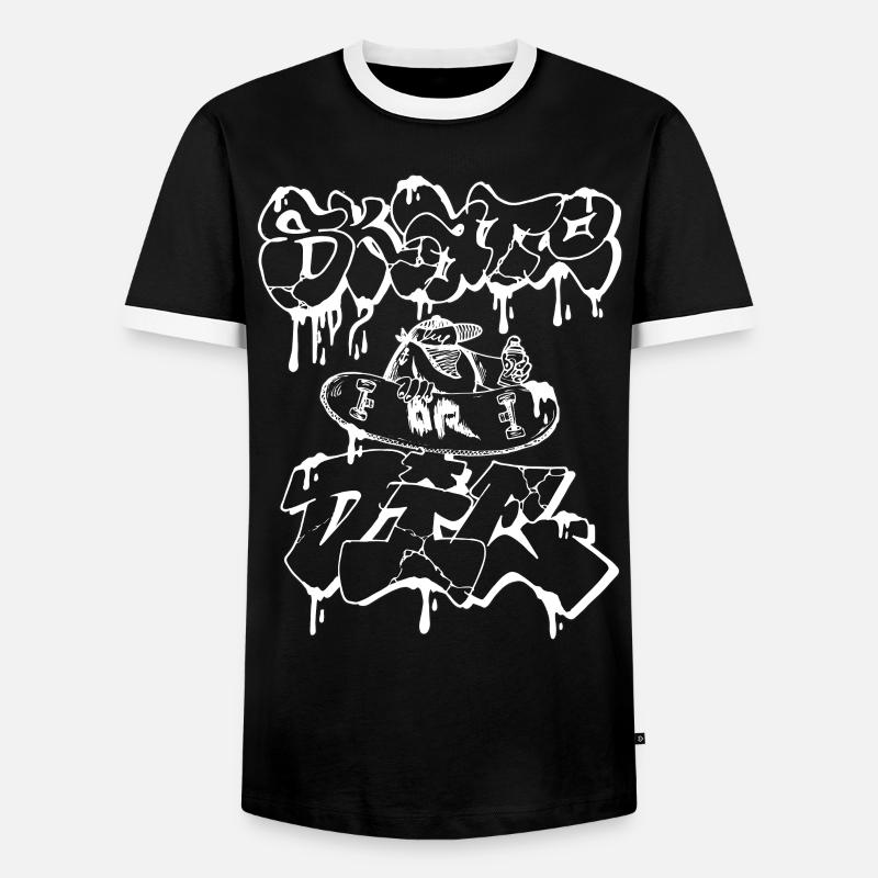 Schlittschuh oder stirb weiß - Männer Kontrast-T-Shirt - Schwarz/Weiß