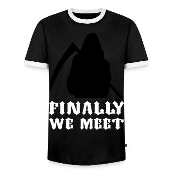 Sensenmann / Reaper / final / Tod - Männer Kontrast-T-Shirt - Schwarz/Weiß - Vorne - AI Model Female 172 light (172cm) & AI Model Male 178 light (178cm)
