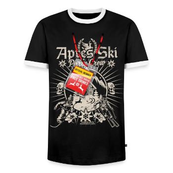 Apres Ski Party Crew - Männer Kontrast-T-Shirt - Schwarz/Weiß - Vorne - AI Model Female 172 light (172cm) & AI Model Male 178 light (178cm)