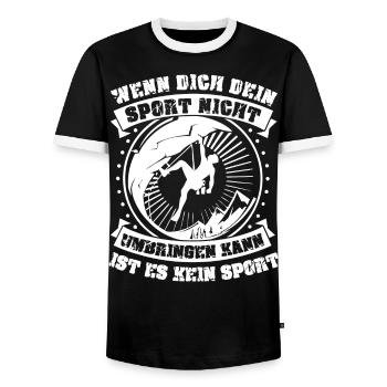 Sport umbringen-Klettern - Männer Kontrast-T-Shirt - Schwarz/Weiß - Vorne - AI Model Female 172 light (172cm) & AI Model Male 178 light (178cm)