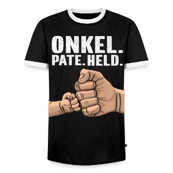 Onkel, Pate, Held, T Shirt, Geschenk - Männer Kontrast-T-Shirt - Schwarz/Weiß - Vorne - AI Model Female 172 light (172cm) & AI Model Male 178 light (178cm)