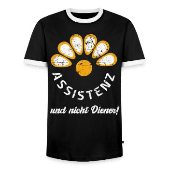Assistante en travail social Infirmière en éducation curative - T-shirt contrasté Homme - noir/blanc - Devant - AI Model Female 172 light (172cm) & AI Model Male 178 light (178cm)