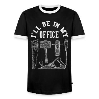 Tourneurs Drechselbank Drechsel - T-shirt contrasté Homme - noir/blanc - Devant - AI Model Female 172 light (172cm) & AI Model Male 178 light (178cm)