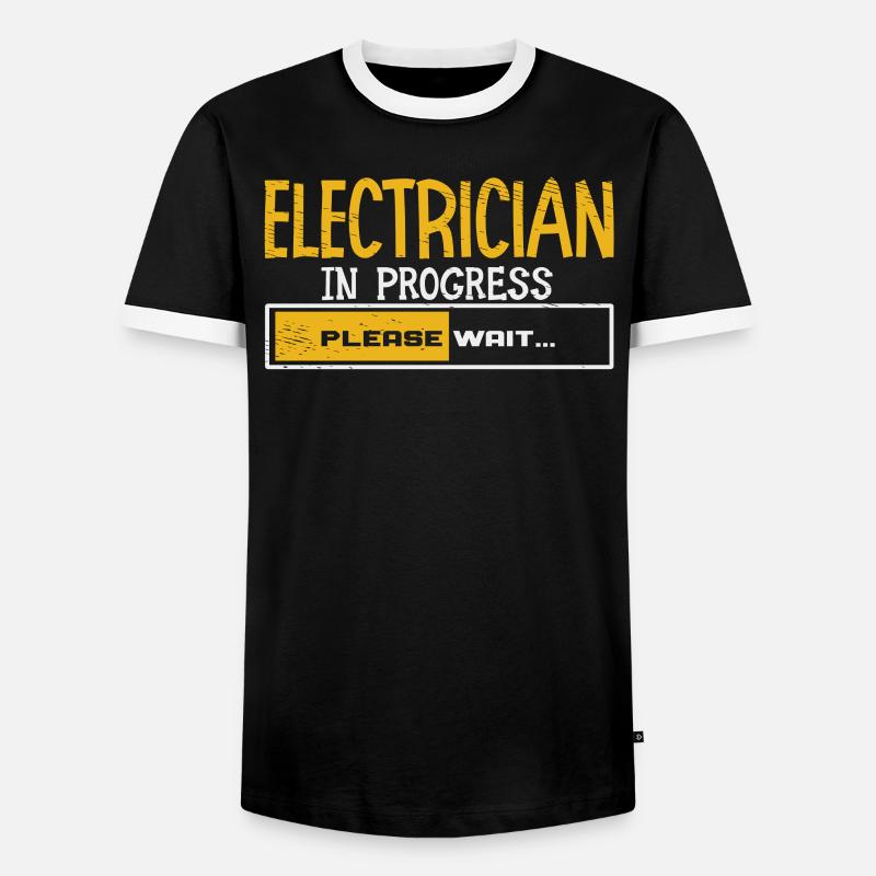 Electrician Apprentice Loading Journeyman - Men's Ringer Shirt - black/white