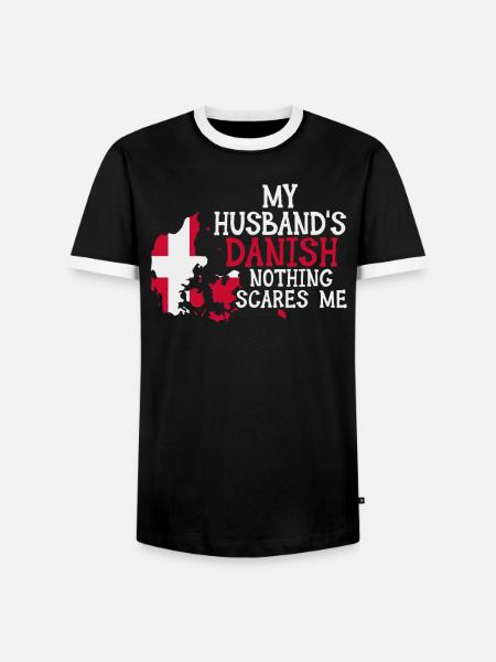 Mand Danmark Gift dansk dansk - Herre kontrast-T-shirt - sort/hvid