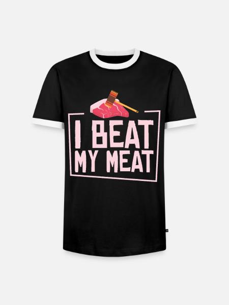 Chefkoch Kulinarisch Fleischliebhaber Kochen - Männer Kontrast-T-Shirt - Schwarz/Weiß