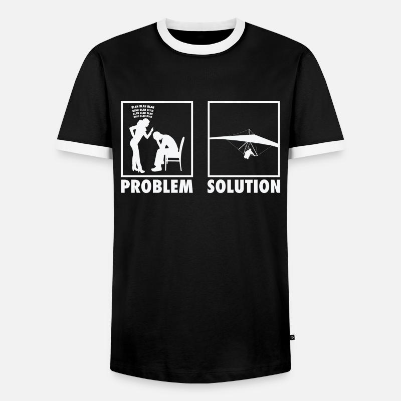 Paragliding Paragliders Statement Problem - Men's Ringer Shirt - black/white